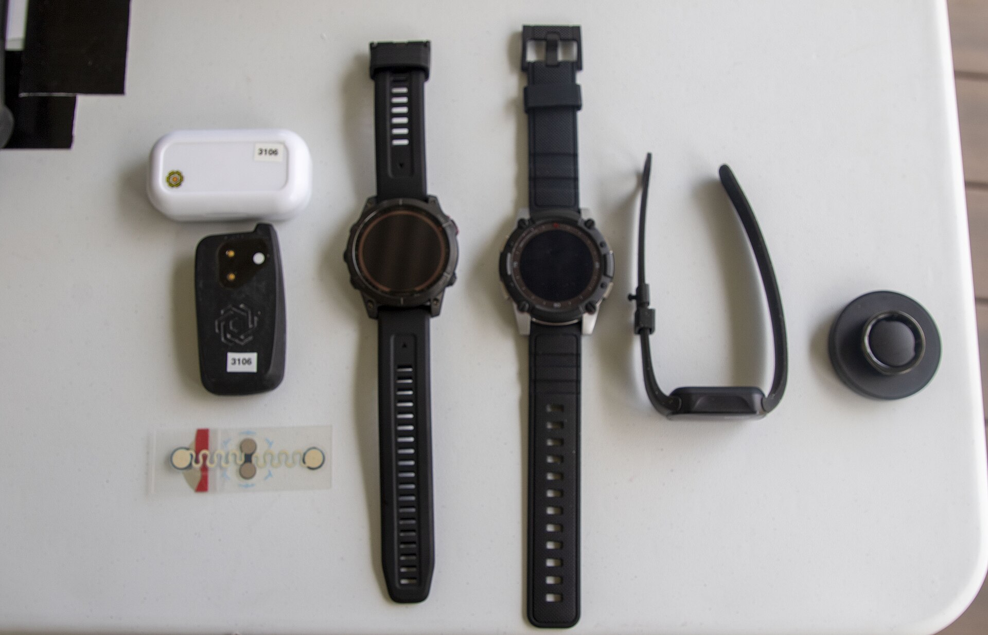 A participant using wearable computing equipment during a field experiment